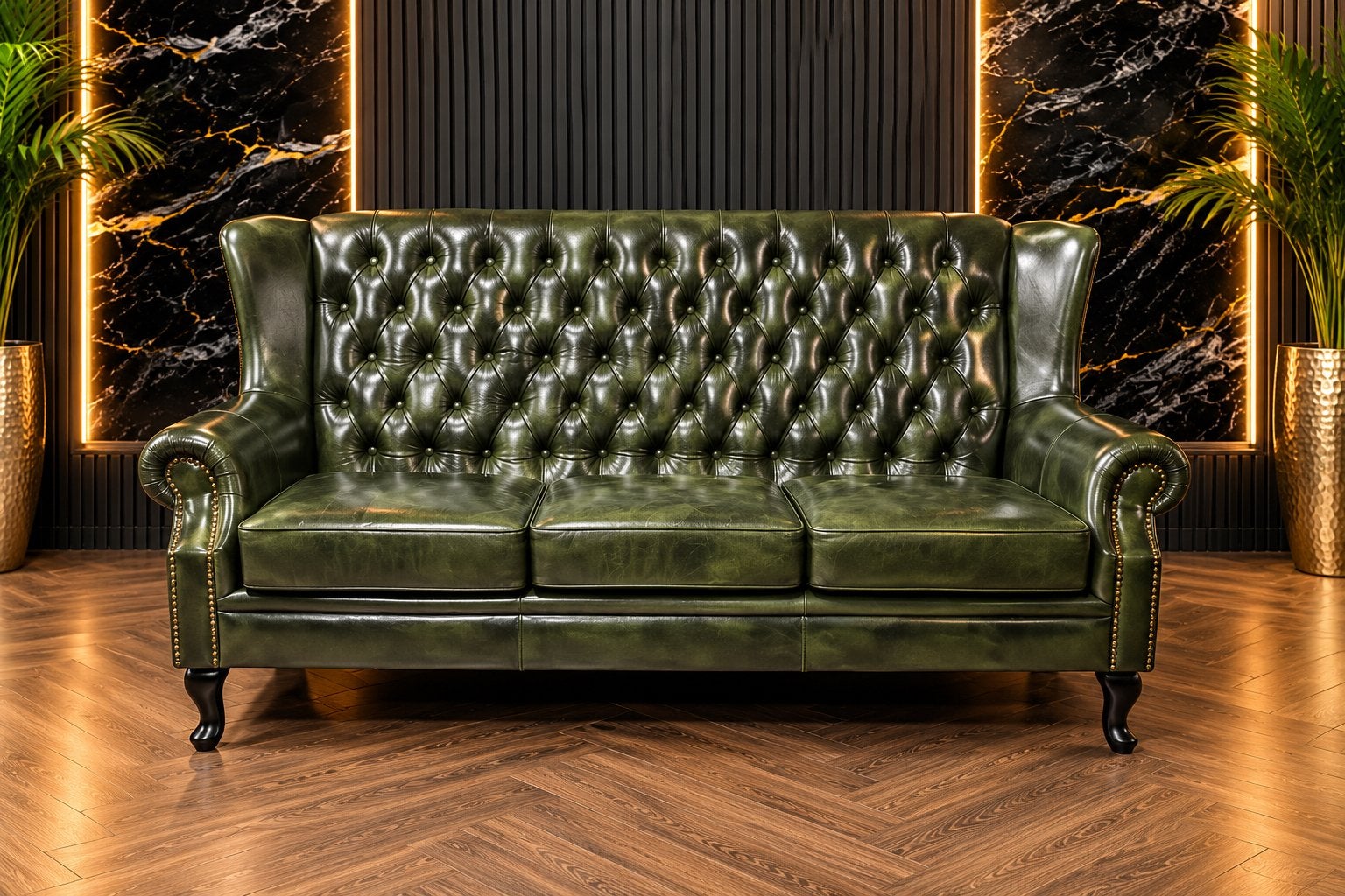 Exclusieve Chesterfield Lederen Rochester Bank !!!, Ophalen of Verzenden, Zo goed als nieuw, 75 tot 100 cm