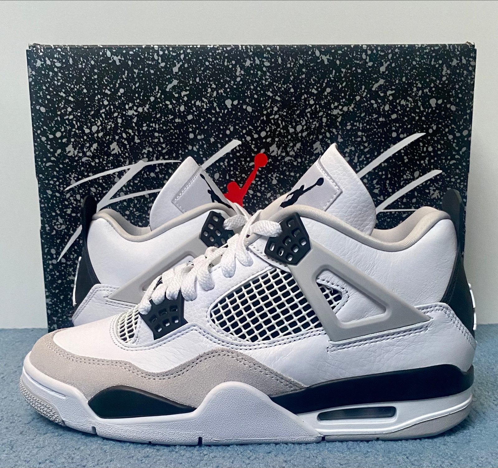 Nieuwe Air Jordan 4 Retro military black - Wit/Zwart/Grijs, Ophalen of Verzenden, Nieuw, Wit, Sneakers of Gympen