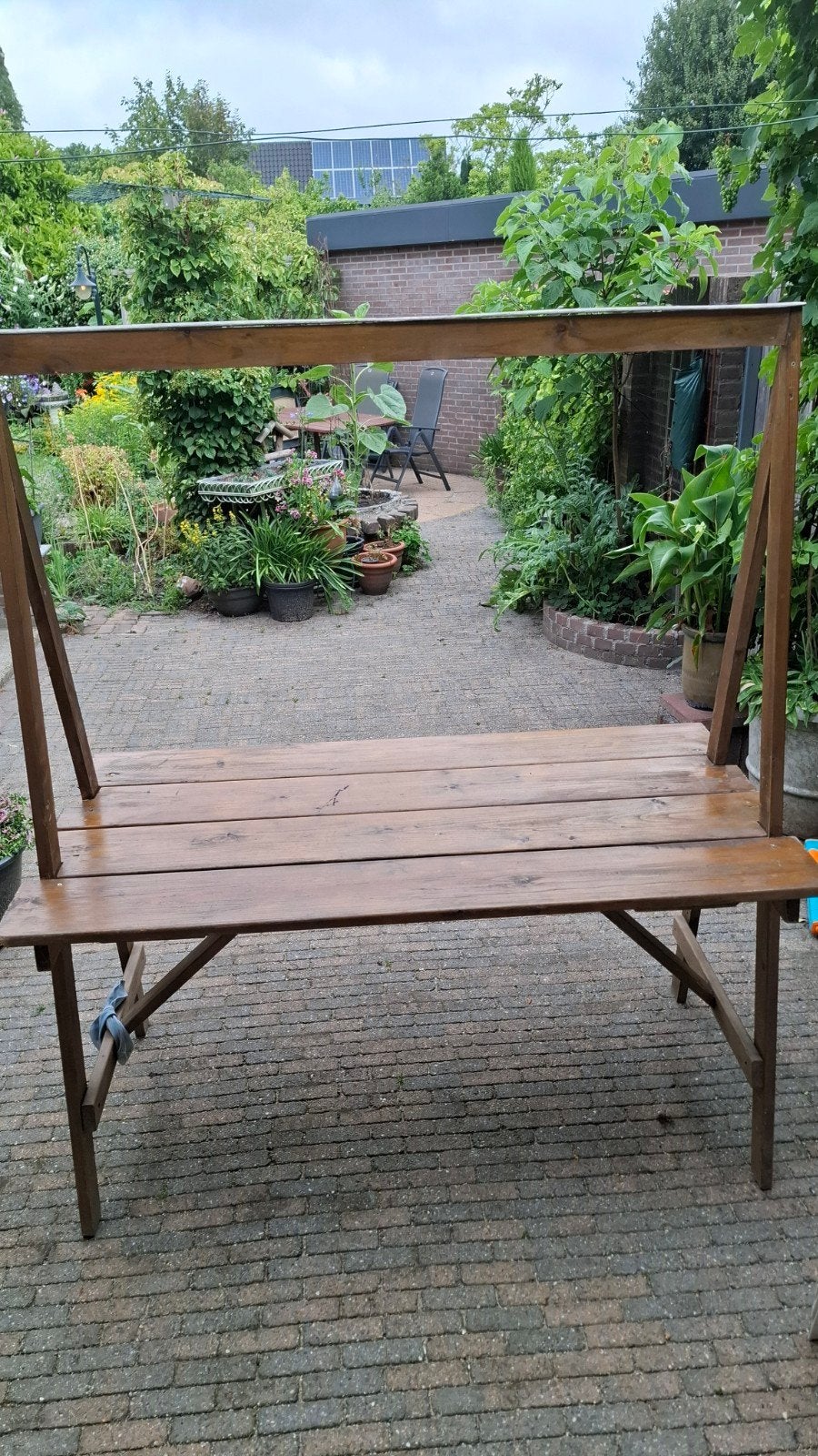 Demontabele picknick tafel, Ophalen of Verzenden, Gebruikt, Hout, Inklapbaar