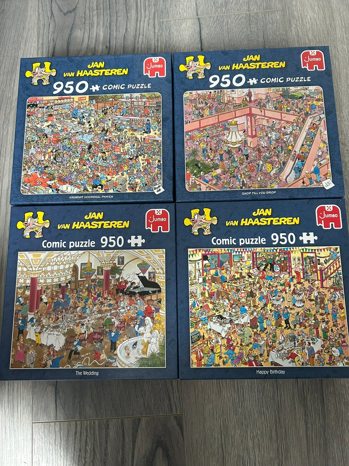 4 jan van haasteren puzzels 950 stukjes, Ophalen of Verzenden, 500 t/m 1500 stukjes, Zo goed als nieuw, Legpuzzel