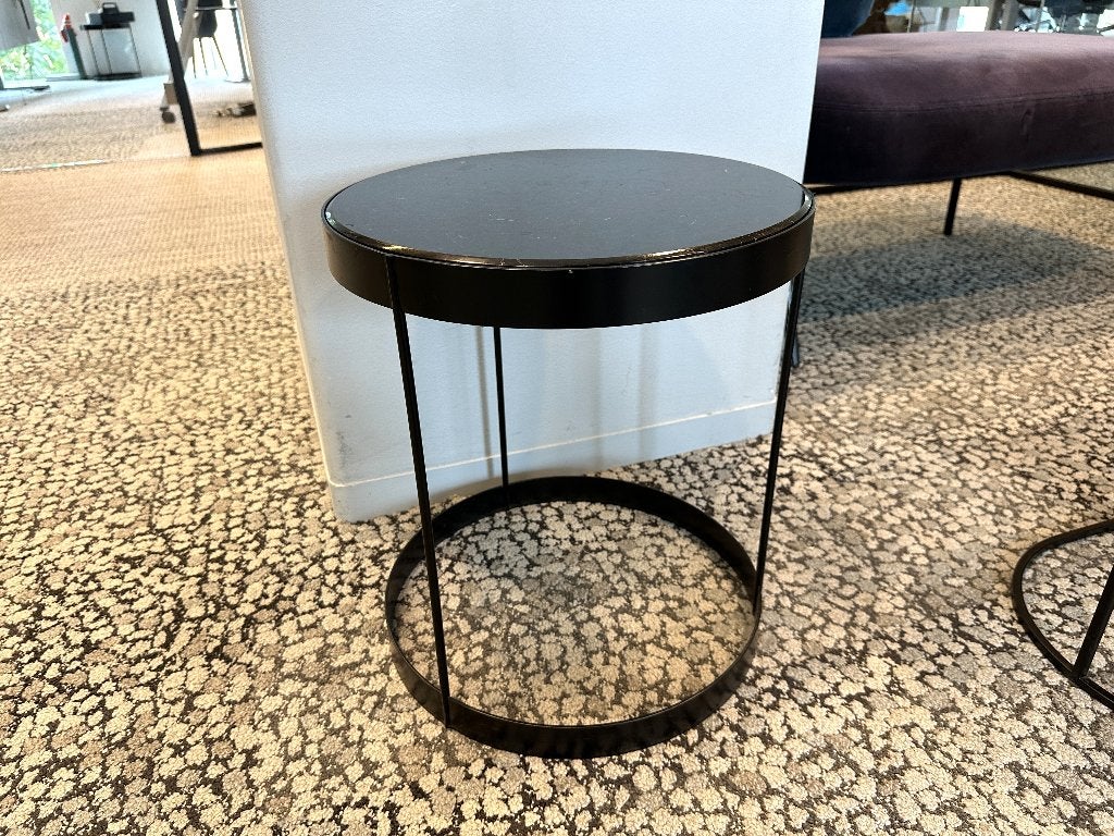 (3x) Bolia Drum salontafel zwart marmer kaschkasch Ø40, Minder dan 45 cm, Minder dan 55 cm, -, Metaal of Aluminium
