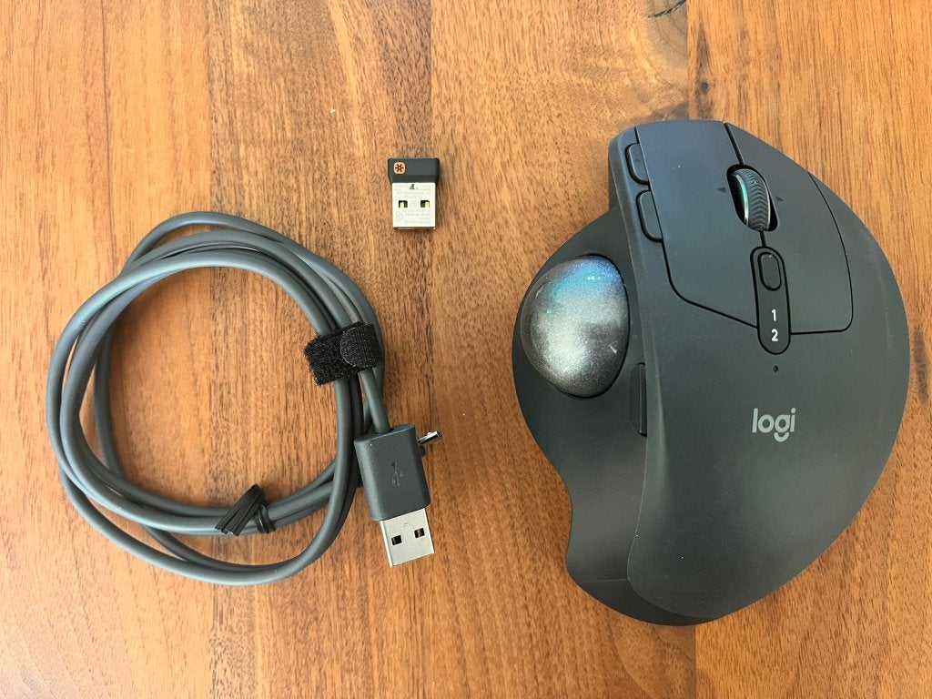 Logitech MX Ergo Trackball Muis - ZGAN - Compleet in doos, Rechtshandig, Muis, Ergonomisch, Ophalen of Verzenden