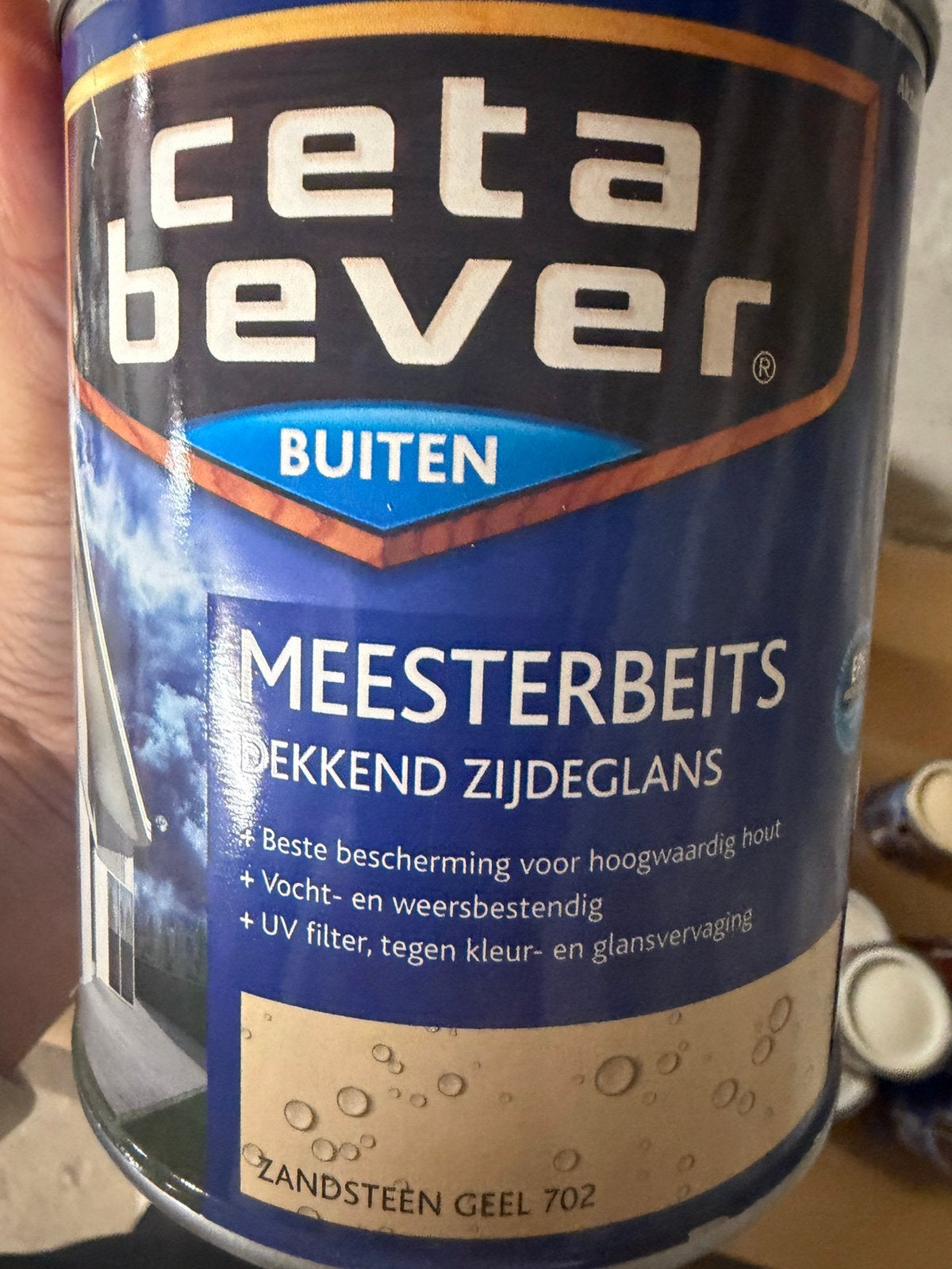 Cetabever dekkende beits zandsteen geel 0,75liter, Ophalen of Verzenden, Nieuw
