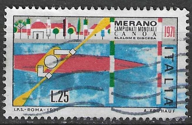 Italie 1971 - Yvert 1076 - Wereldkampioenschap Kano (ST), Verzenden, Gestempeld