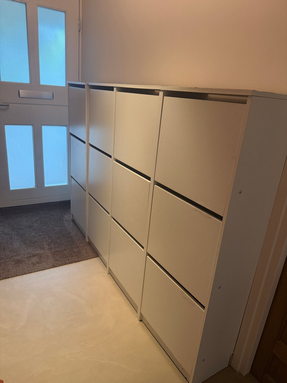 4x Ikea Bissa schoenenkasten wit 3 vaks, Ophalen, Gebruikt