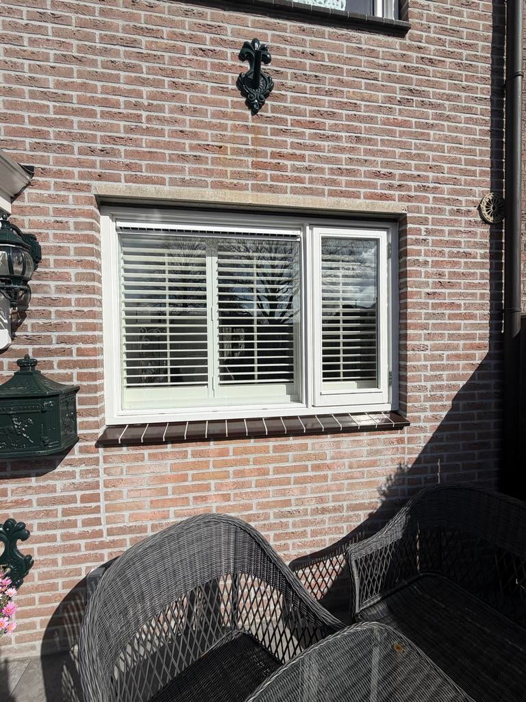 Witte Shutters (RAL 9010) - 114x175,5 cm - Twee Delen, Ophalen, 150 tot 200 cm, Zo goed als nieuw, Wit