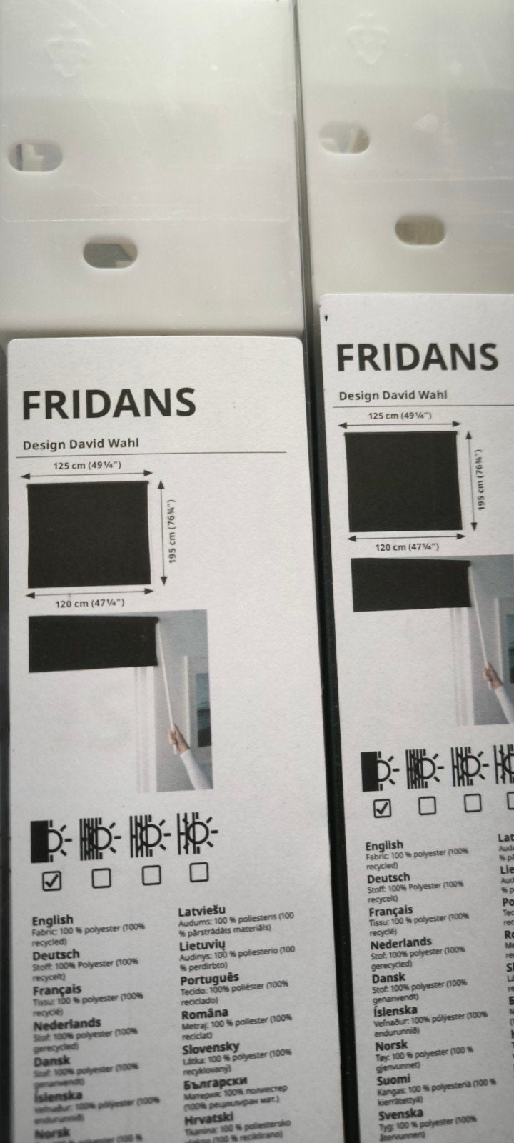IKEA FRIDANS Verduisterend rolgordijn 120x195 cm, 100 tot 150 cm, Zwart, Nieuw, Ophalen of Verzenden
