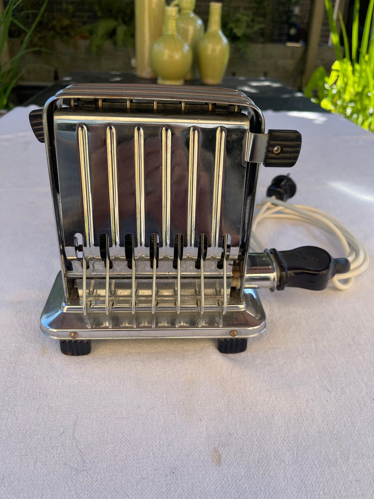 Vintage broodrooster - Chroom en bakeliet, Witgoed en Apparatuur, Broodroosters, Ophalen, Gebruikt