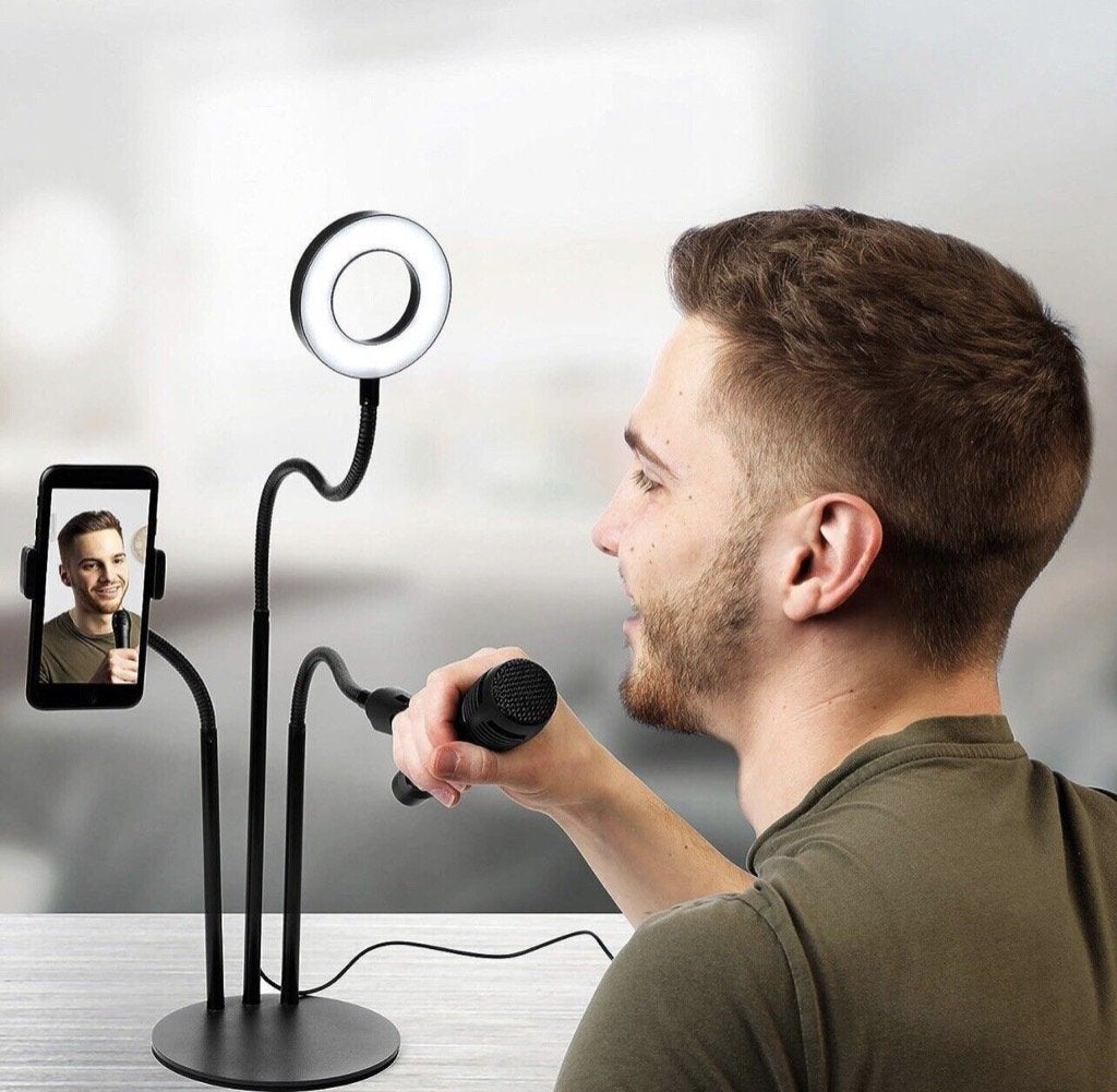Intempo Selfie Light Phone Holder & Mic 3in1 streaming stand, Ophalen of Verzenden, Auto