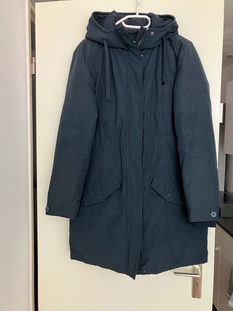 Dames winterjas donkerblauw Bien Blue maat XL, Blauw, Maat 46/48 (XL) of groter, Ophalen of Verzenden, Gedragen