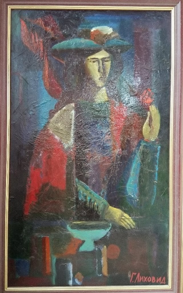 schilderij de Minstreel, Antiek en Kunst, Kunst | Schilderijen | Klassiek, Ophalen, Acrylverf, Overige stijlen, Doek