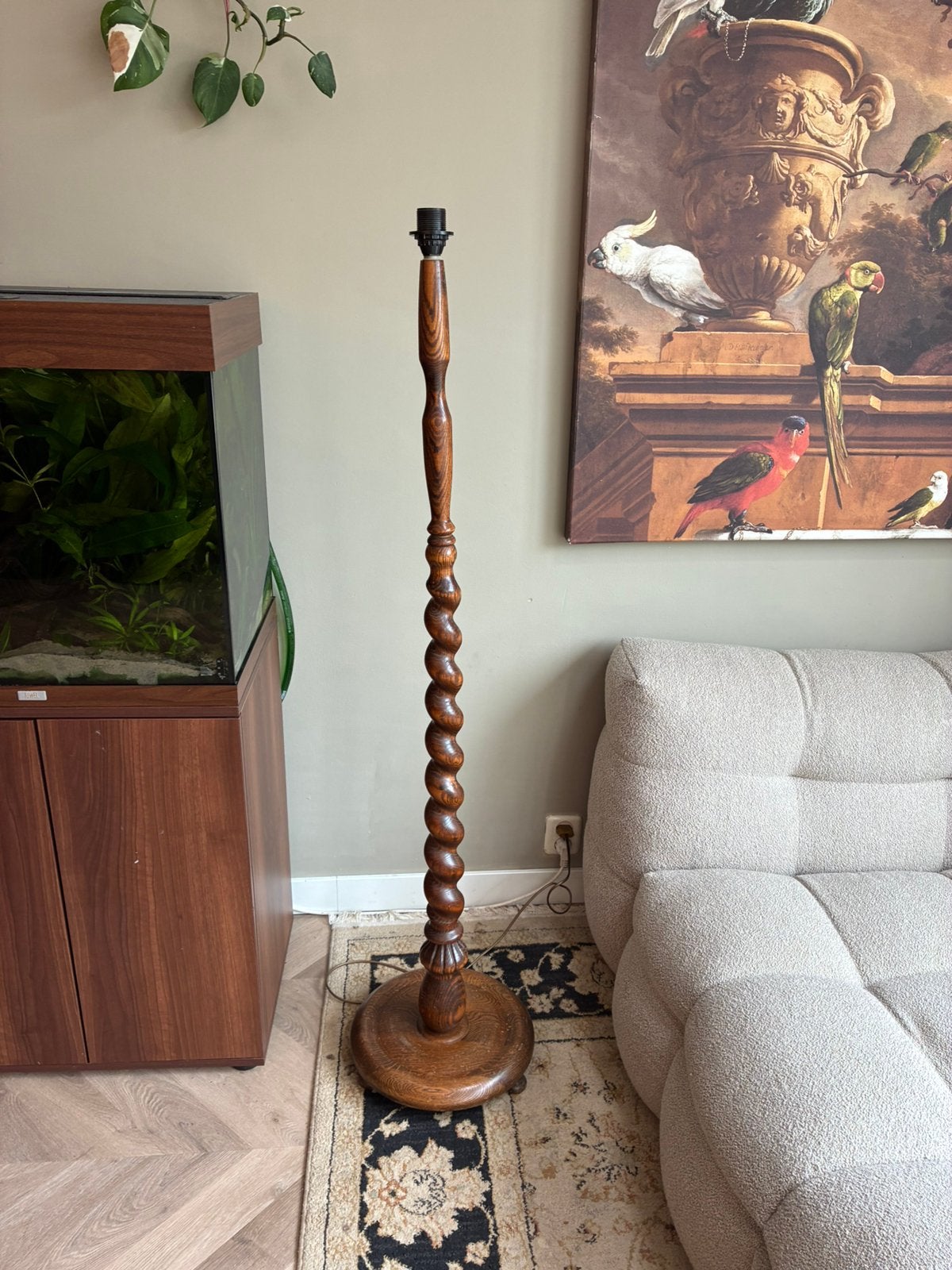 Vintage houten lampvoet, Ophalen, Gebruikt, Minder dan 100 cm