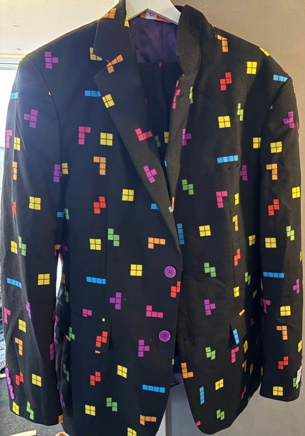 2 Opposuits Carnavalskostuums: Tetris & USA, Carnaval, Maat 48/50 (M), Ophalen of Verzenden, Zo goed als nieuw
