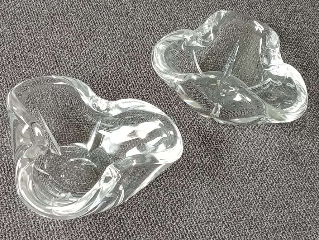 Paar Val Saint Lambert schaaltjes /asbakken, Antiek en Kunst, Antiek | Glas en Kristal, Ophalen