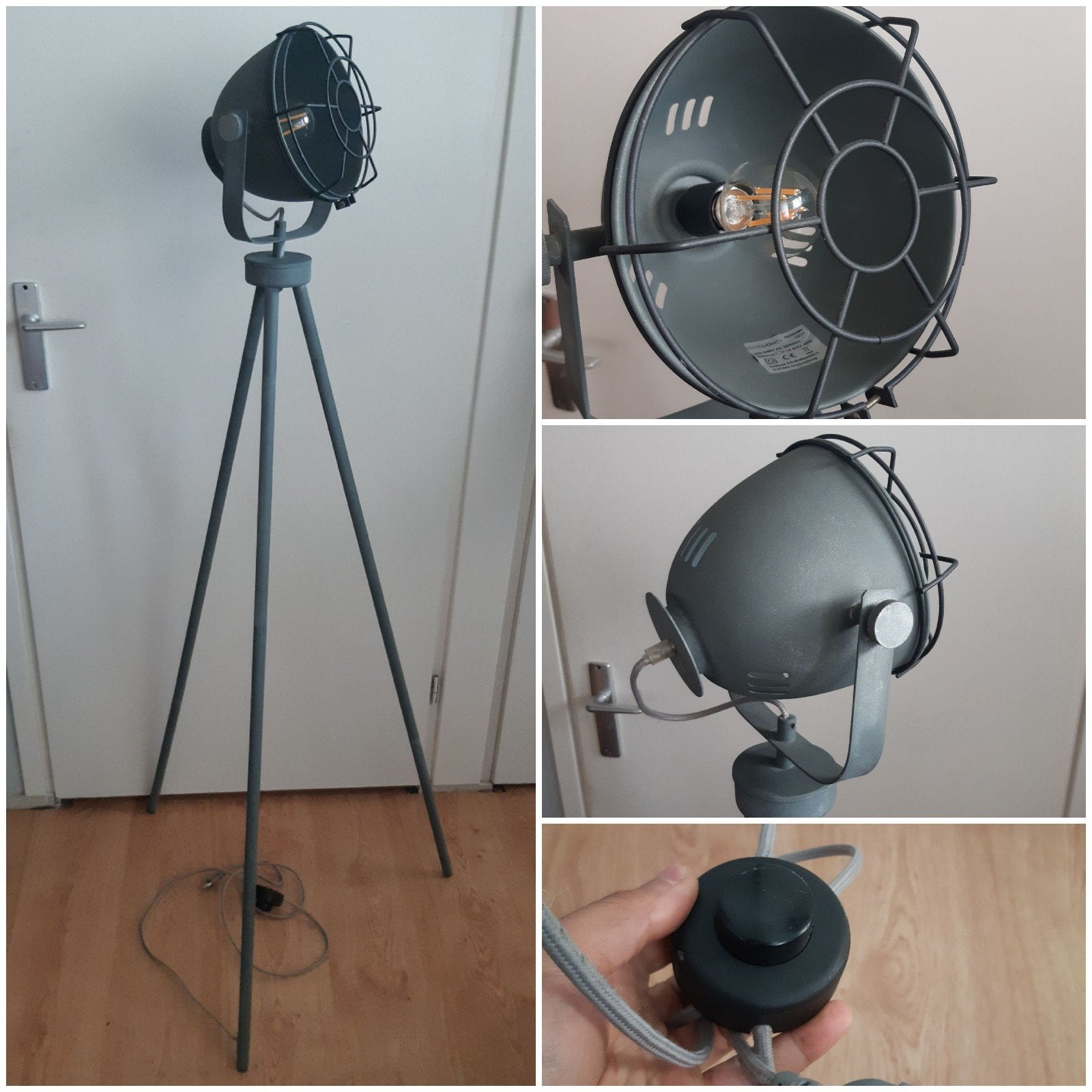 Industriële Vloerlamp, Ophalen, Zo goed als nieuw, Metaal, 150 tot 200 cm