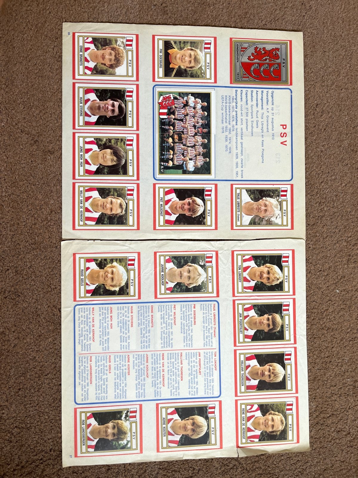 PSV Voetbalplaatjes uit 1981/82 - Zeldzame Collectie, Ophalen of Verzenden, Gebruikt, PSV, Poster, Plaatje of Sticker