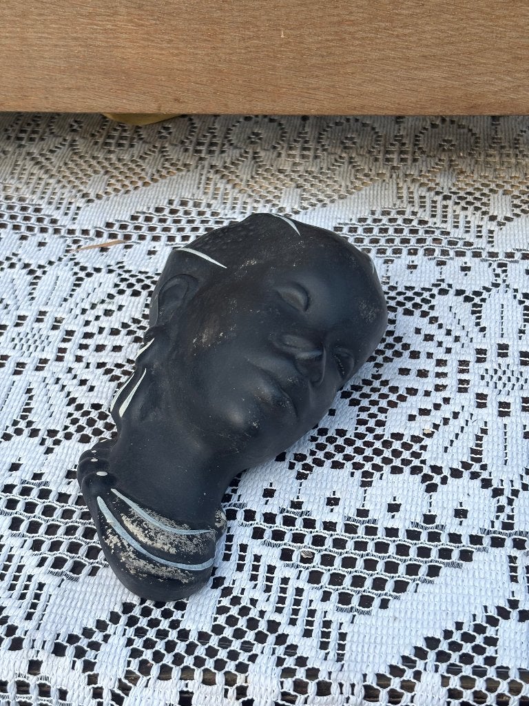 Vintage zwart wanddecoratie gezicht vrouw afrikaans, Ophalen of Verzenden, Mens