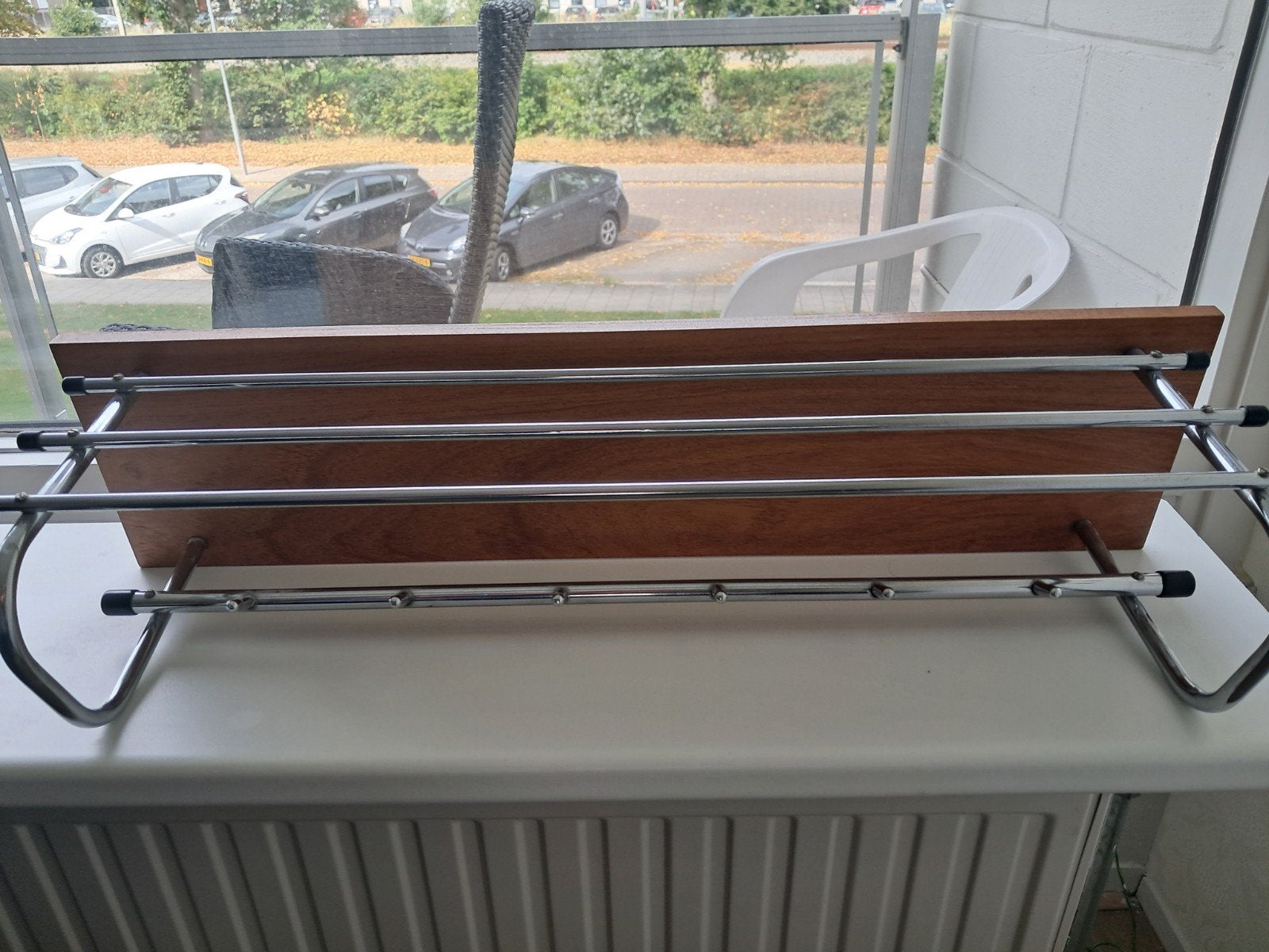 Vintage Kapstok met hoedenplank, Gebruikt, Minder dan 100 cm, Hout, Ophalen