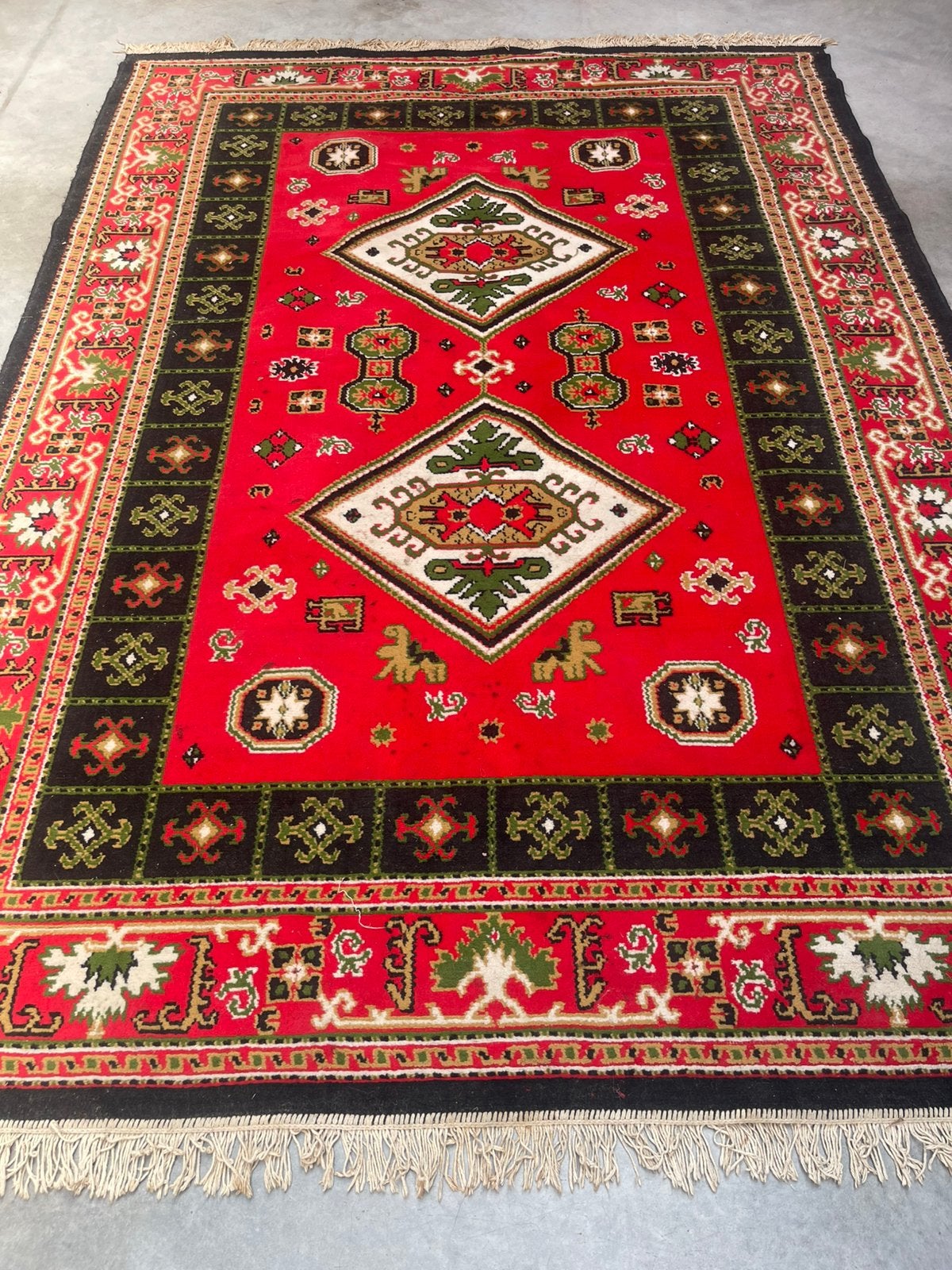 Vintage tapijt 190cm x 278 oosterse scheerwol Orient perser, Gebruikt, 150 tot 200 cm, 200 cm of meer, Ophalen of Verzenden