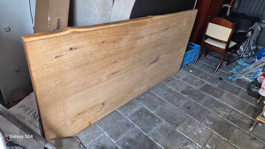 Eikenhout blad 220x100x4, Ophalen, Gebruikt, 25 tot 50 mm, Eiken