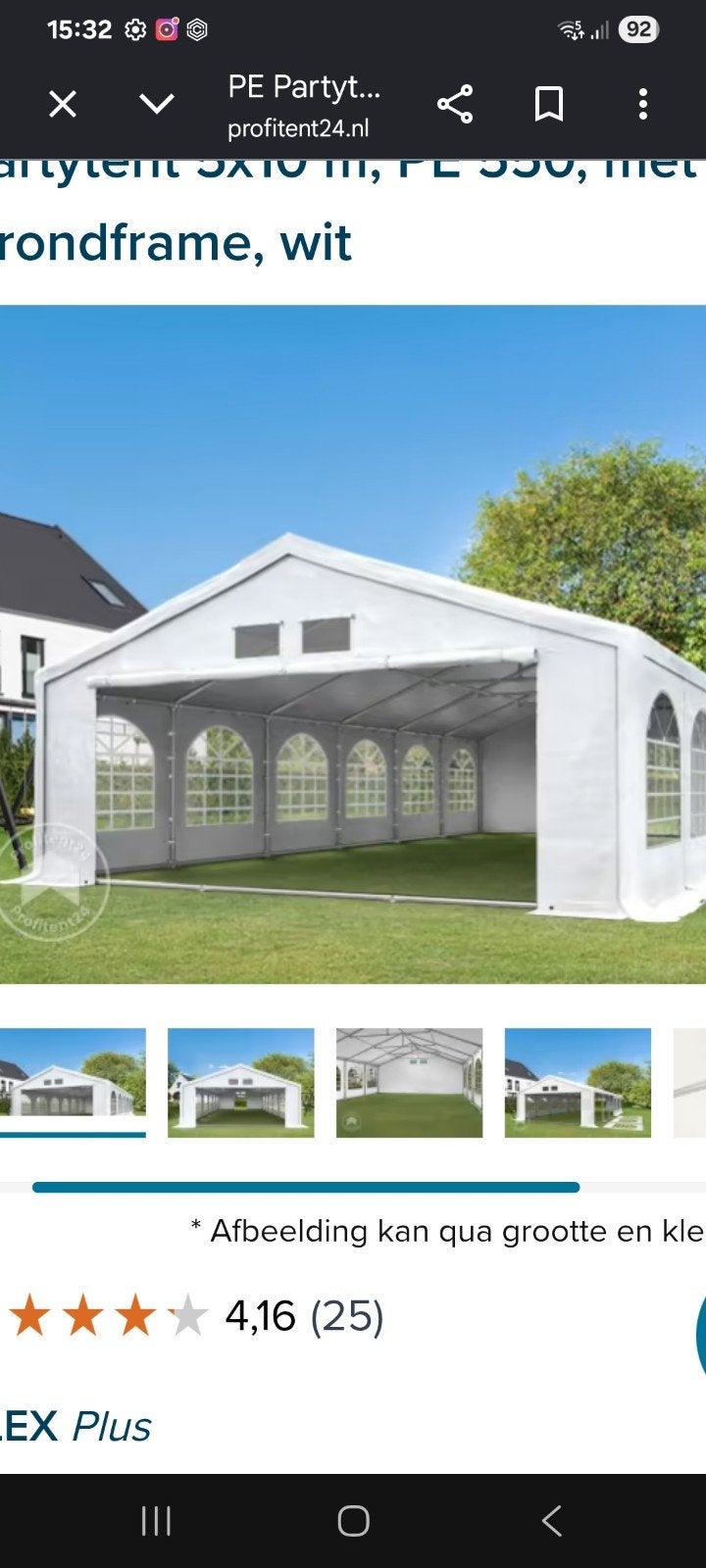 Partytent 10x5m - eenmalig gebruikt met klein scheurtje, Gebruikt, Partytent, 4 tot 6 meter, 8 meter of meer