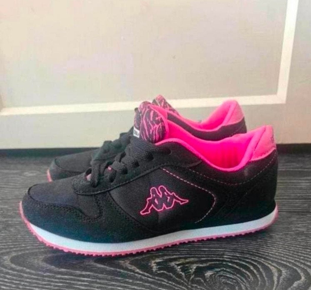 Stijlvolle Kappa Sneakers Zwart met Roze Details - Maat 38, Kappa, Zwart, Ophalen of Verzenden, Sneakers of Gympen