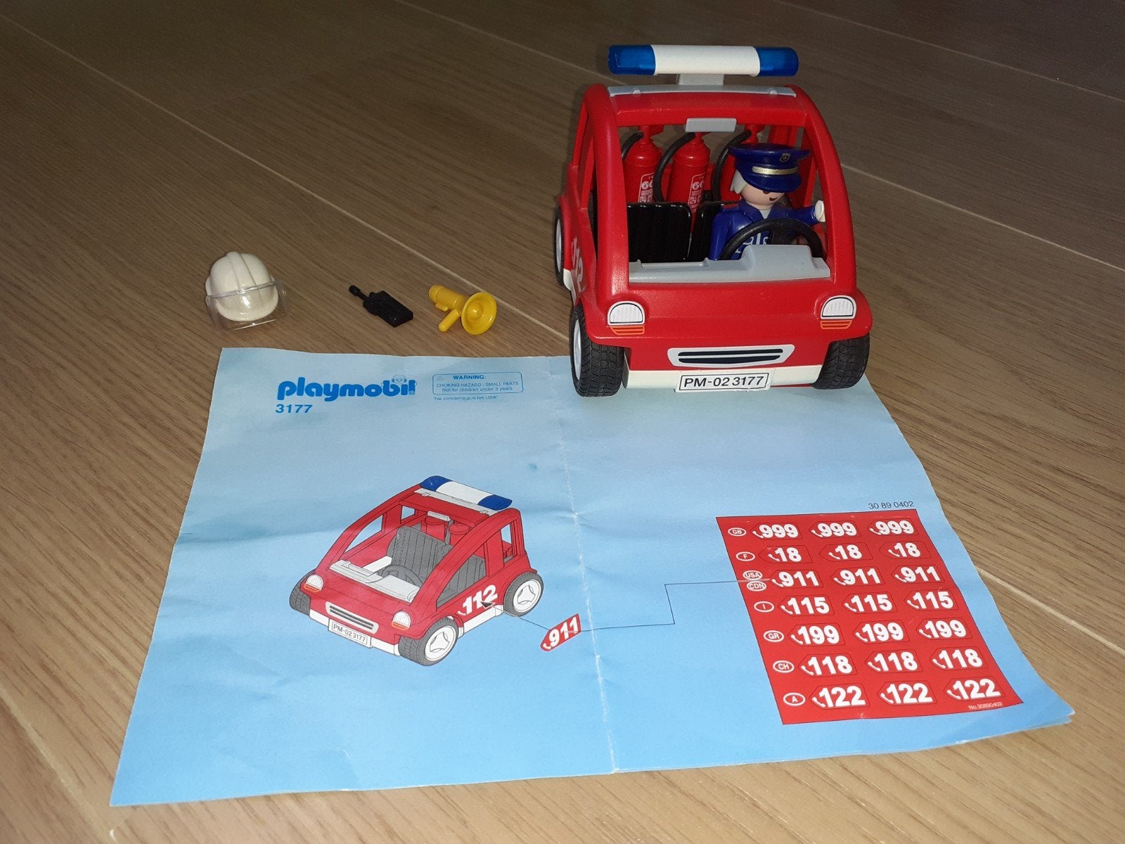 Playmobil Brandweerwagen 3177 met figuur en accessoires, Ophalen of Verzenden, Gebruikt, Complete set