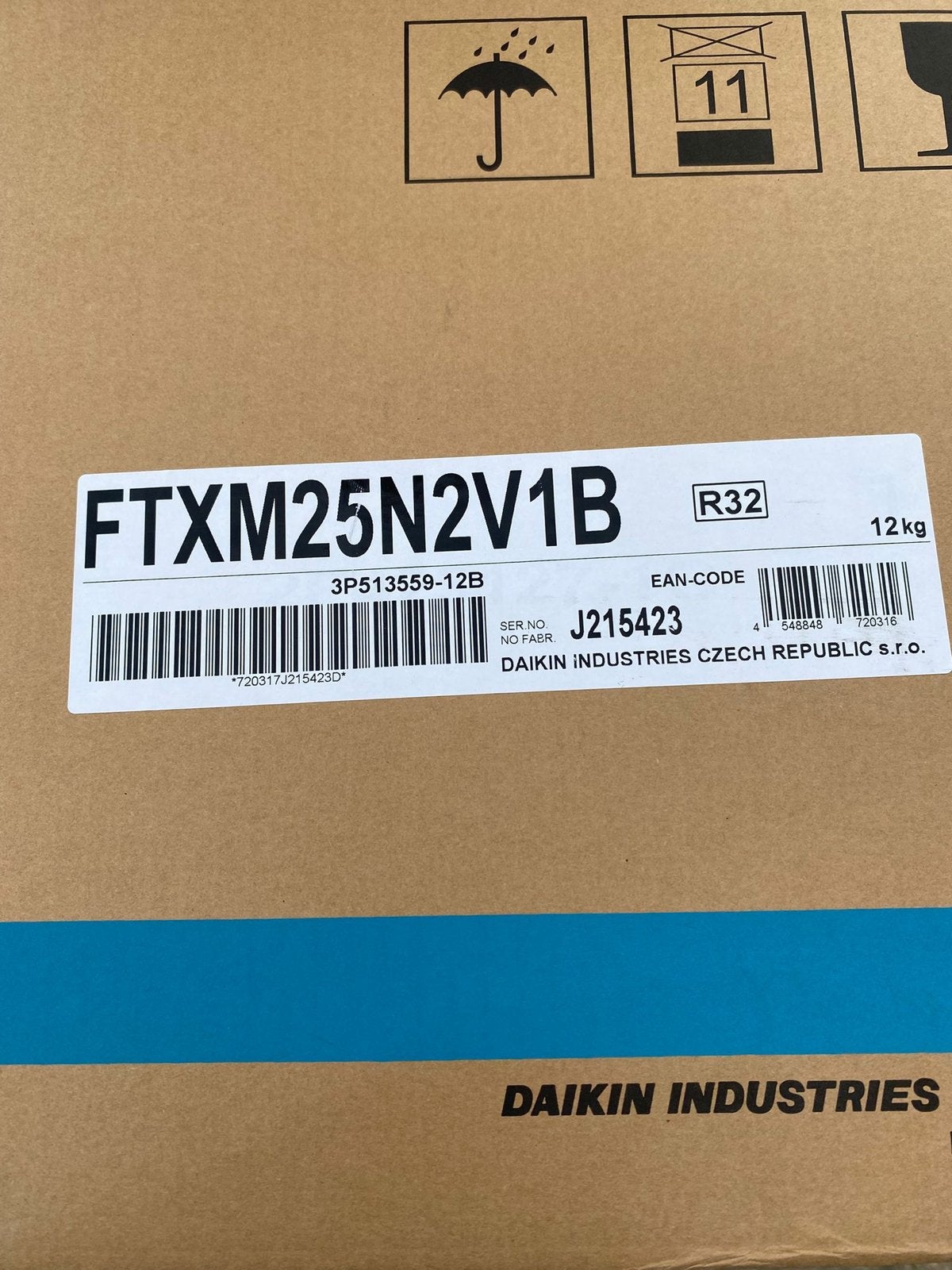 Daikin FTXM25N2V1B Airco - Nieuw in doos, Witgoed en Apparatuur, Airco's, Ophalen, Nieuw, Wandairco, 3 snelheden of meer