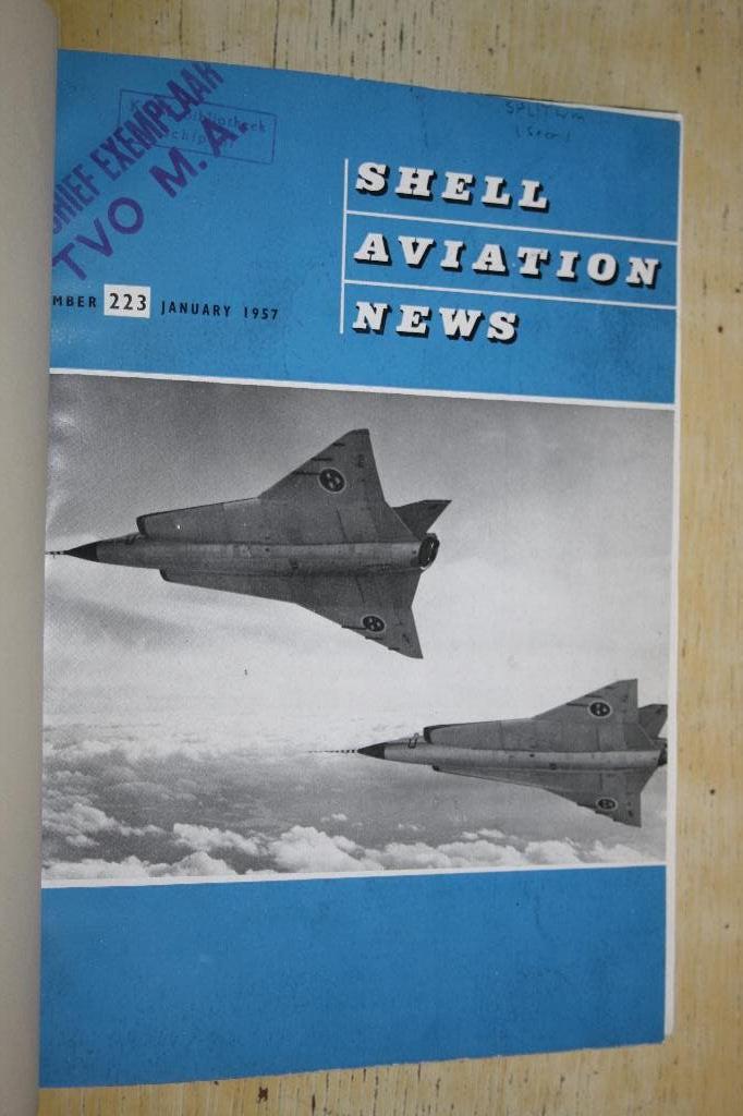 Shell Aviation News 1957 luchtvaart Sabena Fairey Delta 2, Verzamelen, Luchtvaart en Vliegtuigspotten, Ophalen of Verzenden, Gebruikt