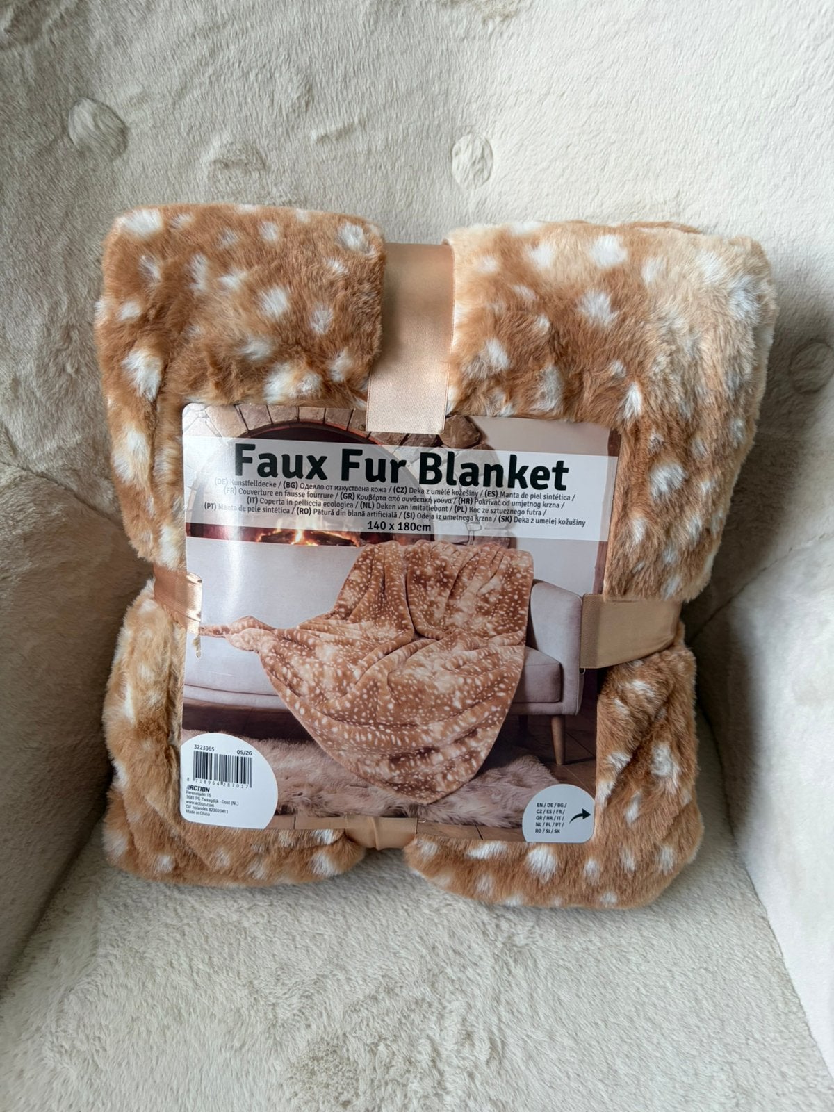 Viral faux fur blanket / bambi imitatiebont deken nieuw, Woondeken, Ophalen of Verzenden, Imitatiebont, Bruin