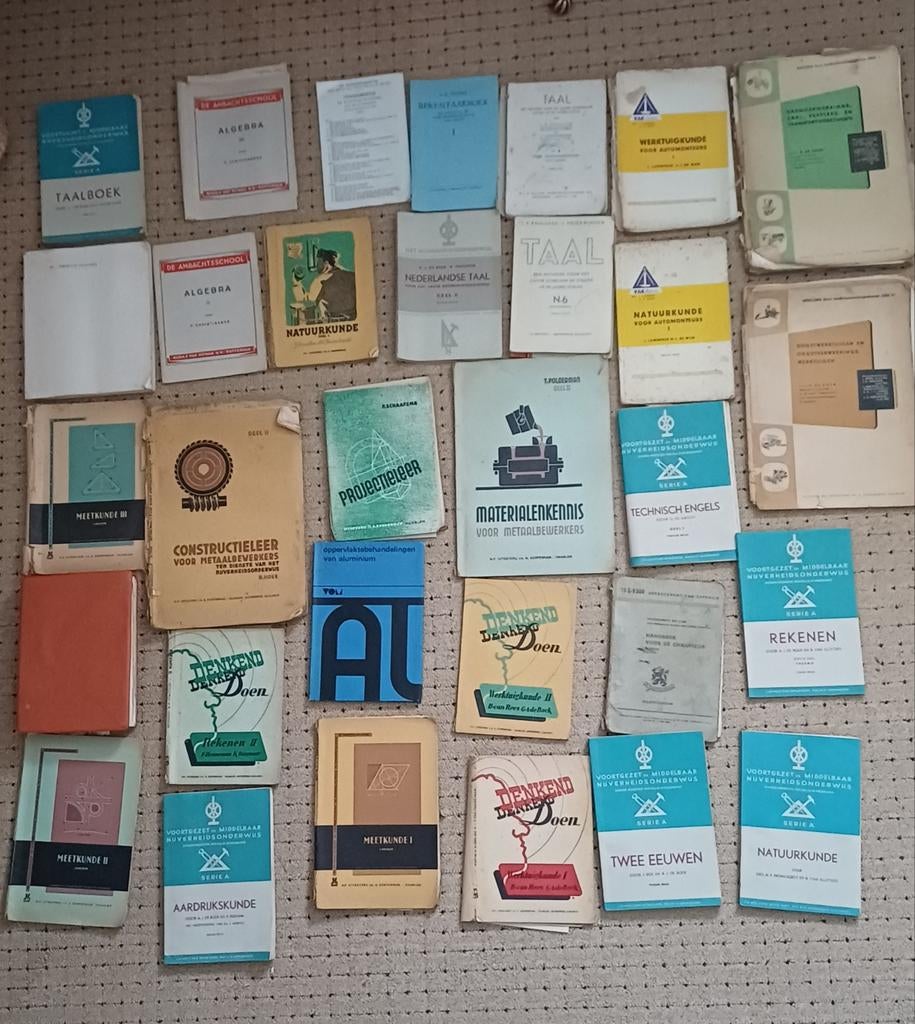 Boeken technische school jaren 50., Antiek en Kunst, Ophalen of Verzenden