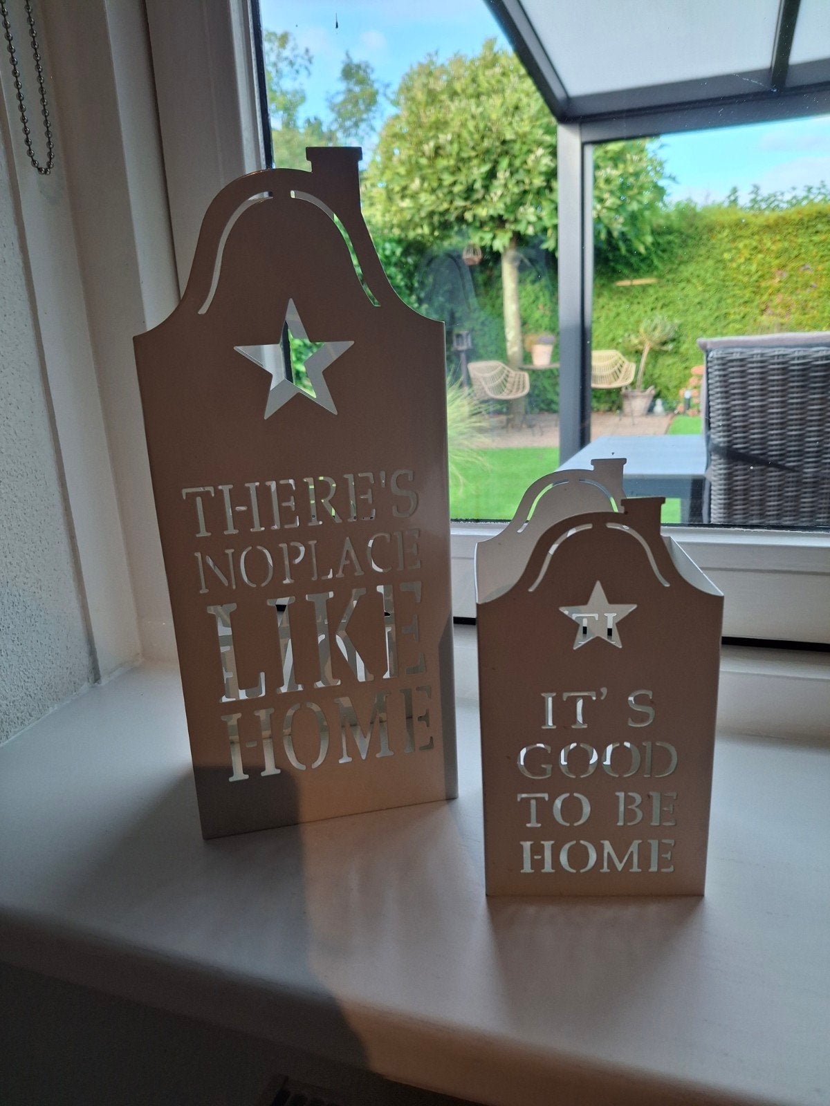 Decoratieve huisjes: 'There's no place like home', Ophalen of Verzenden, Metaal, Wit, Landelijk