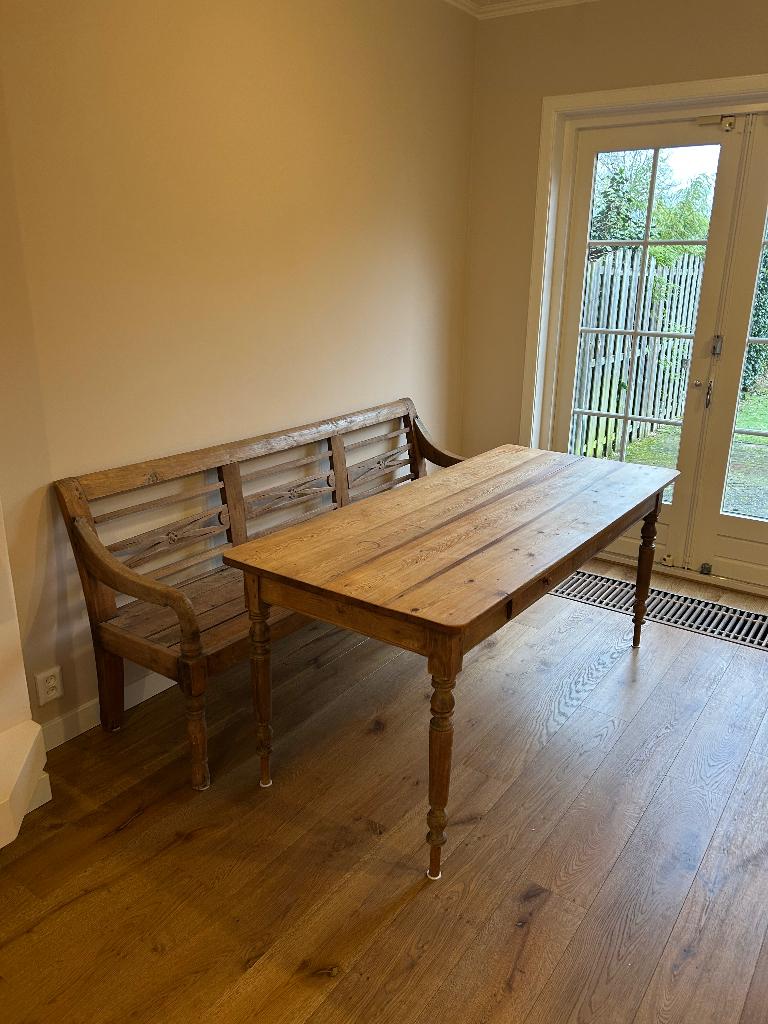 Tafel hout, Huis en Inrichting, Tafels | Eettafels, Ophalen, Gebruikt, 50 tot 100 cm, Vijf personen of meer