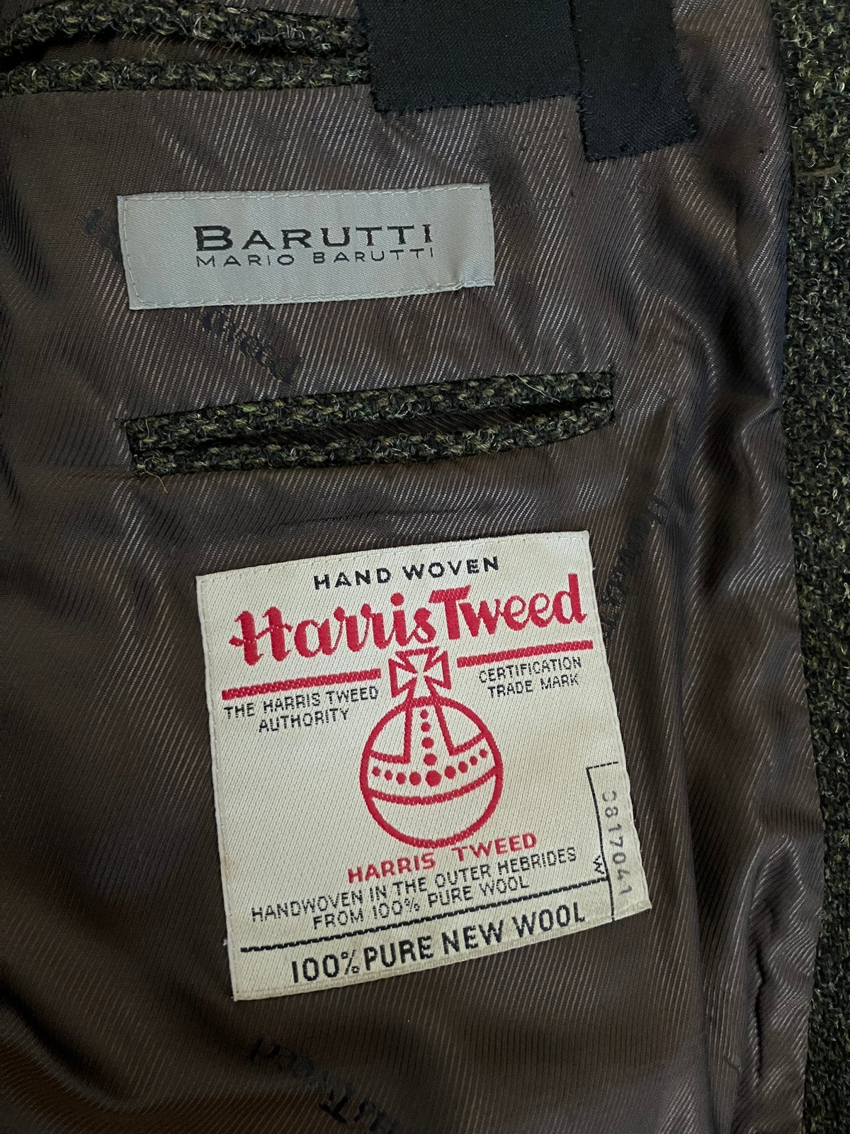 Harris Tweed Barutti colbert donkergroen maat 50 / L, Ophalen of Verzenden, Zo goed als nieuw, Maat 48/50 (M), Groen