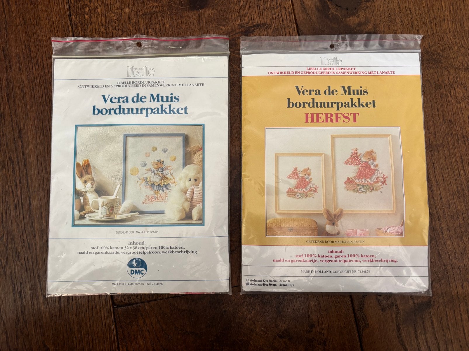 2 Vera de Muis borduurpakketten, Hobby en Vrije tijd, Ophalen of Verzenden, Zo goed als nieuw, Handborduren, Borduurpakket