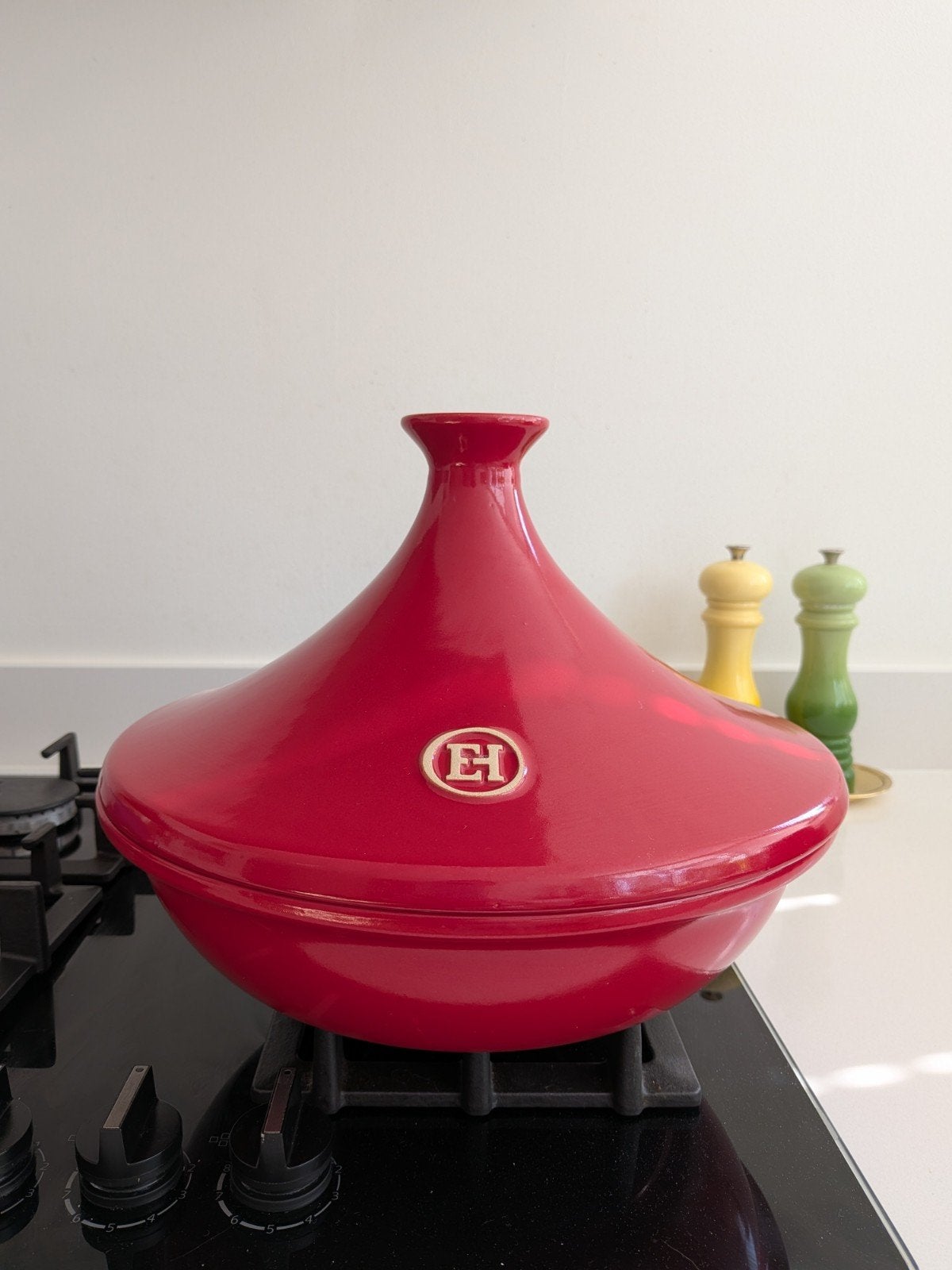 Emile Henry Tajine 32cm - Zo goed als nieuw, Ophalen, Overige typen, Zo goed als nieuw, Steen/keramiek