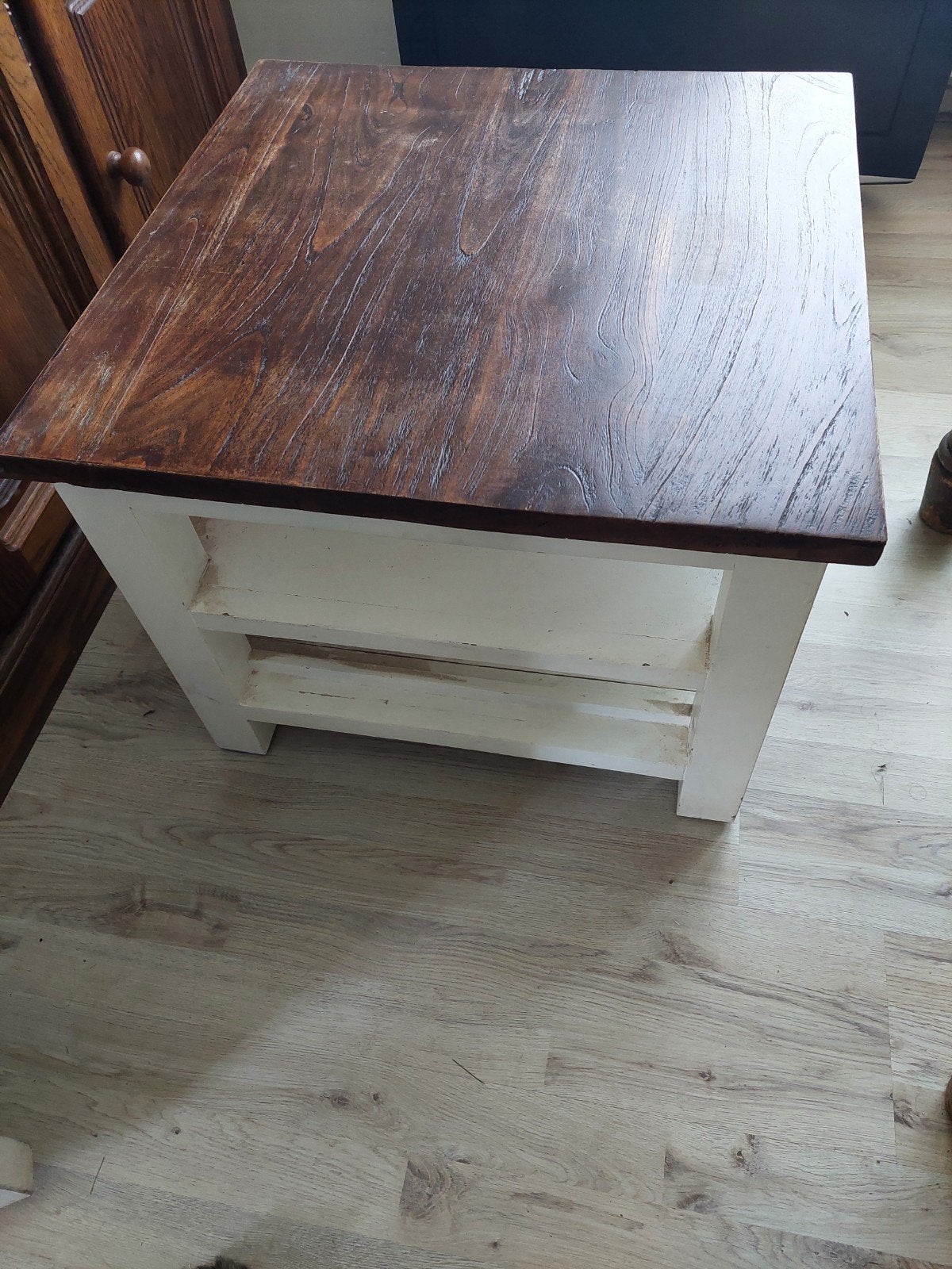 Houten  salontafel, Ophalen, Gebruikt, Rustiek, Vierkant
