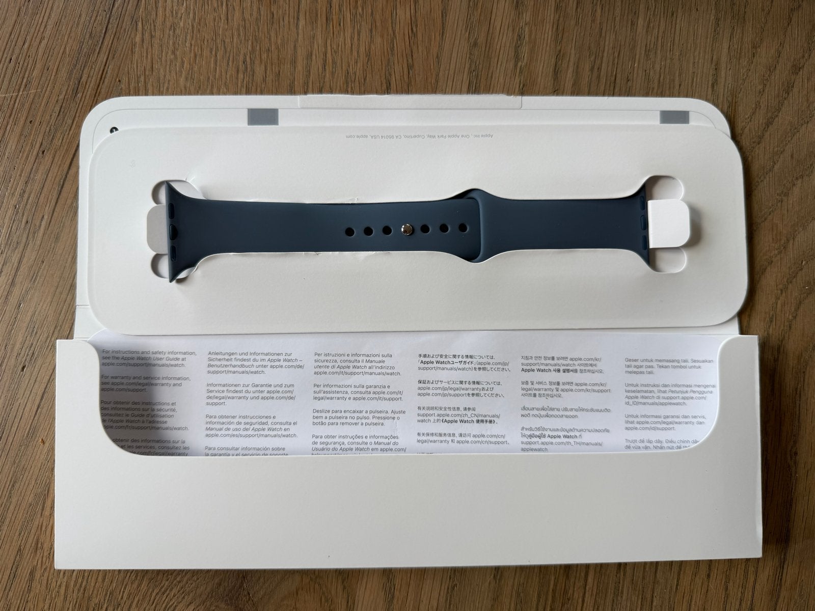 Apple Watch Sport Band 46mm - Ankerblauw M/L, Overige merken, Kunststof, Polshorloge, Nieuw
