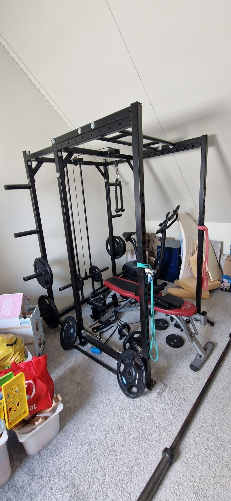 Powercage met toebehoren, Sport en Fitness, Ophalen, Gebruikt, Krachtstation
