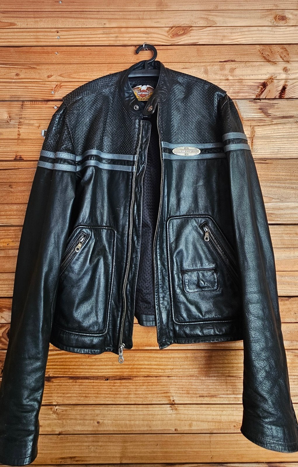 Harley Davidson Leren Jas met Meshdelen - Zomerproof, Motoren, Kleding | Motorkleding, Ophalen, Tweedehands, Heren, Harley-Davidson