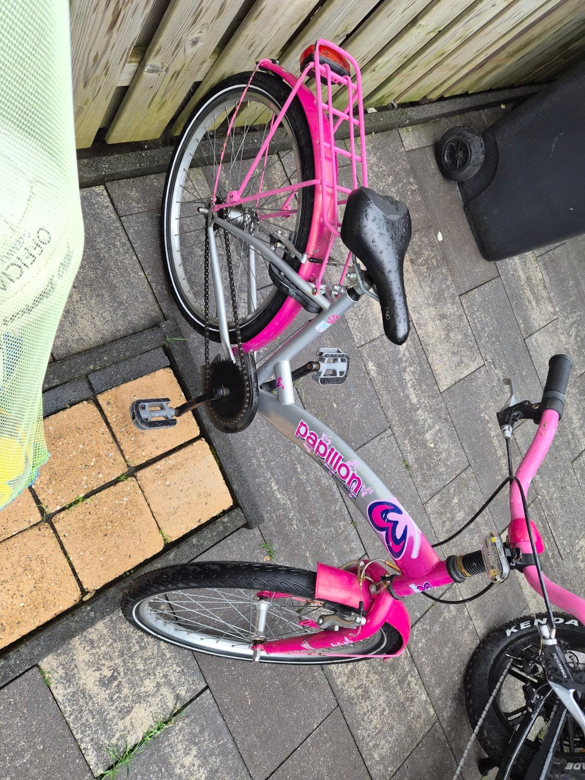 Papillon meisjesfiets 24 inch - Roze/Zilver, Velgrem, Papillon, Ophalen of Verzenden, Handrem