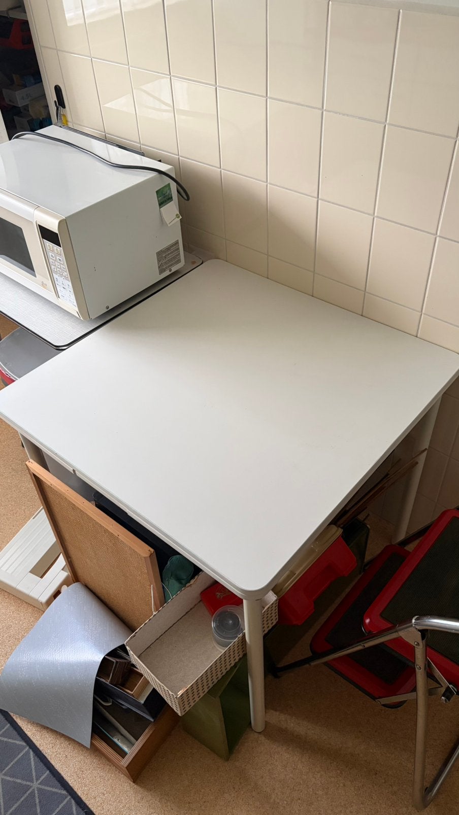 Eet- of keukentafel, Ophalen, Zo goed als nieuw, 25 tot 50 cm, Rechthoekig