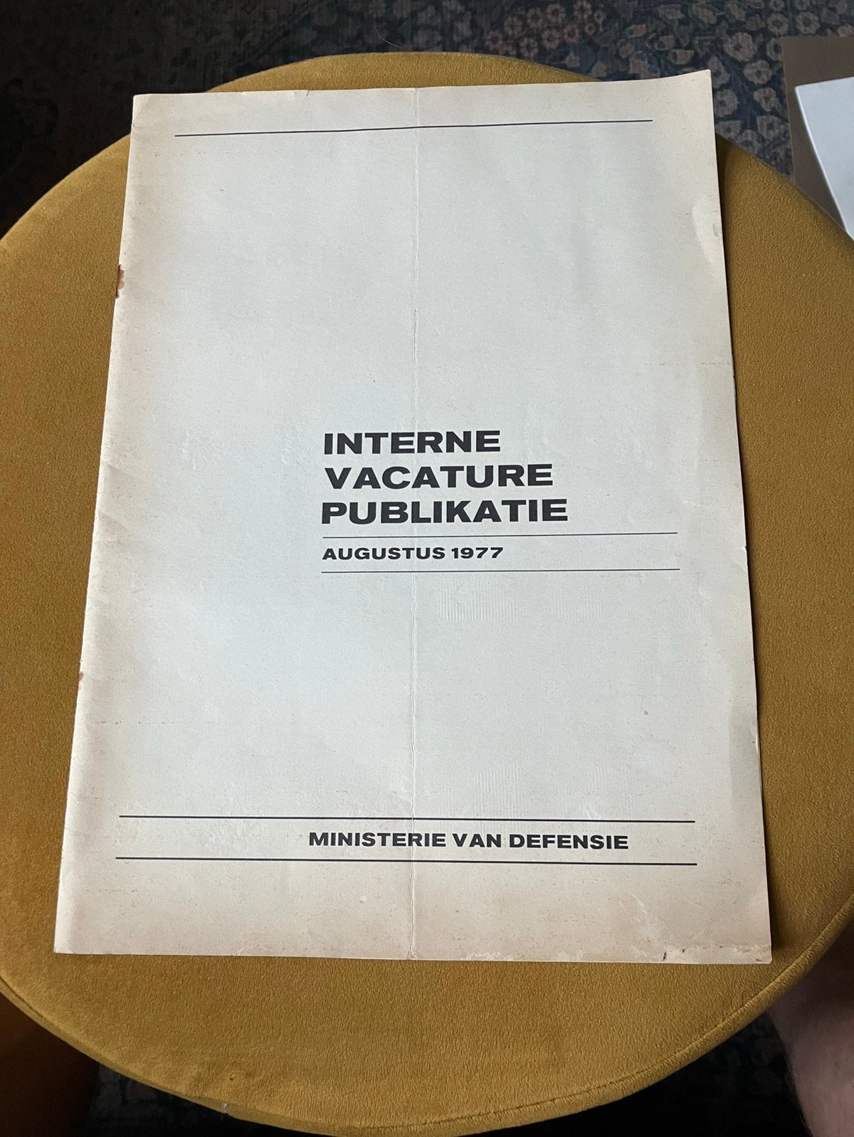 Boekje ministerie van defensie interne vacature publicatie, Ophalen of Verzenden, Landmacht, Nederland, Boek of Tijdschrift
