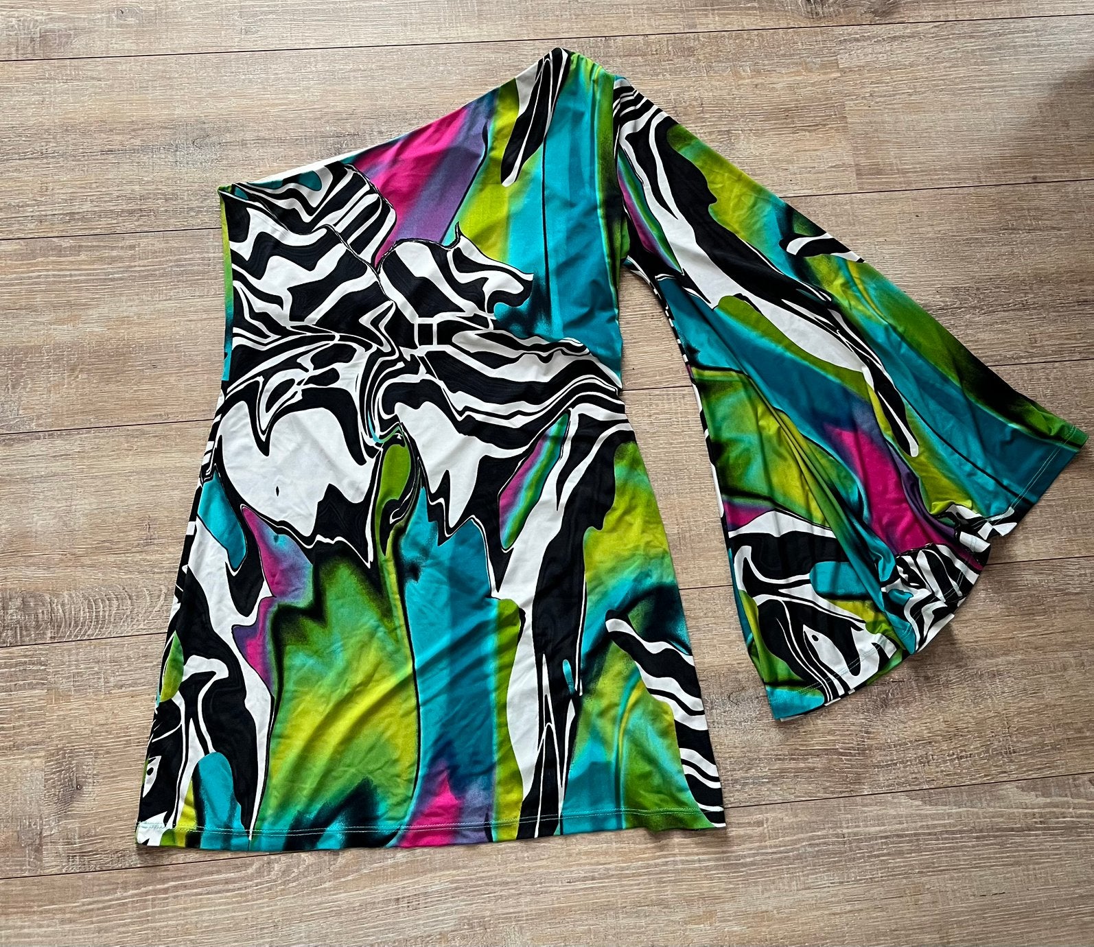 Joseph Ribkoff 38 tuniek retro groen blauw top Party, Kleding | Dames, Blouses en Tunieken, Ophalen of Verzenden, Zo goed als nieuw