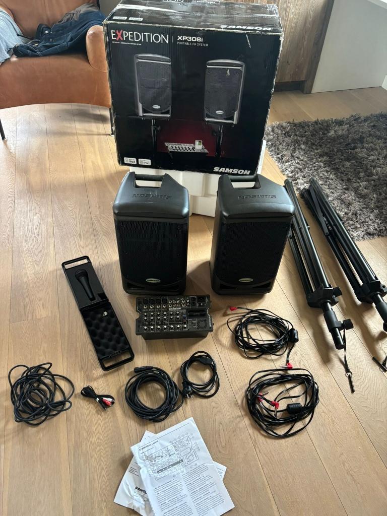 Samson Expedition XP308i boxen met microfoon & statieven, Audio, Tv en Foto, Luidsprekers, Ophalen, Gebruikt, Overige merken