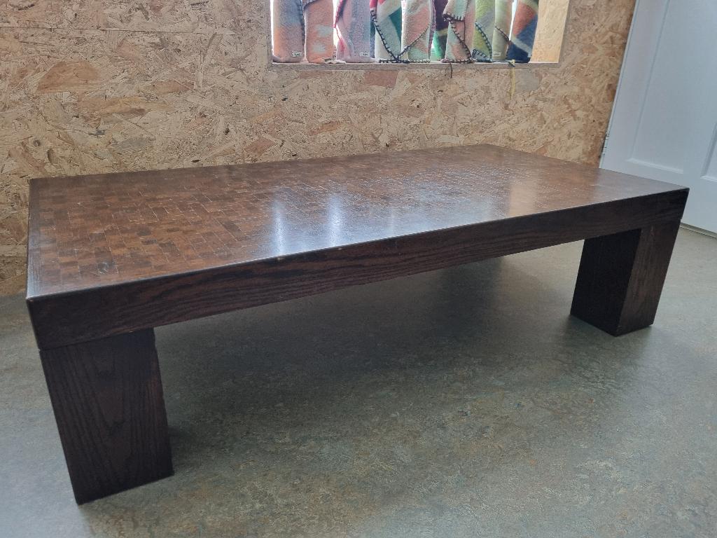 vintage deens design salontafel jaren 80 Rolf Middelboe, Ophalen, Gebruikt, 100 tot 150 cm, Eikenhout