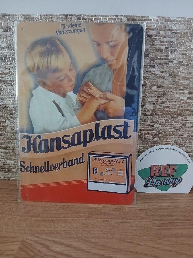 metalen bordje 20x30 cm hansaplast, schnellverband, Ophalen of Verzenden, Nieuw, Reclamebord