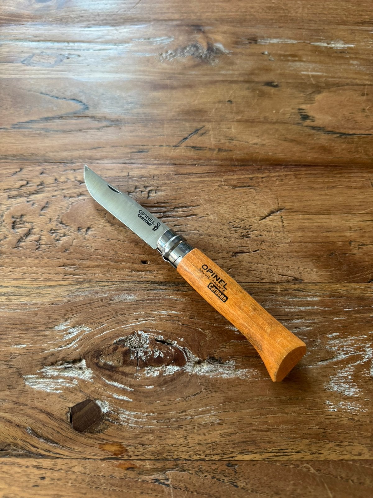 Opinel N• 08 Carbone, Ophalen of Verzenden, Zo goed als nieuw