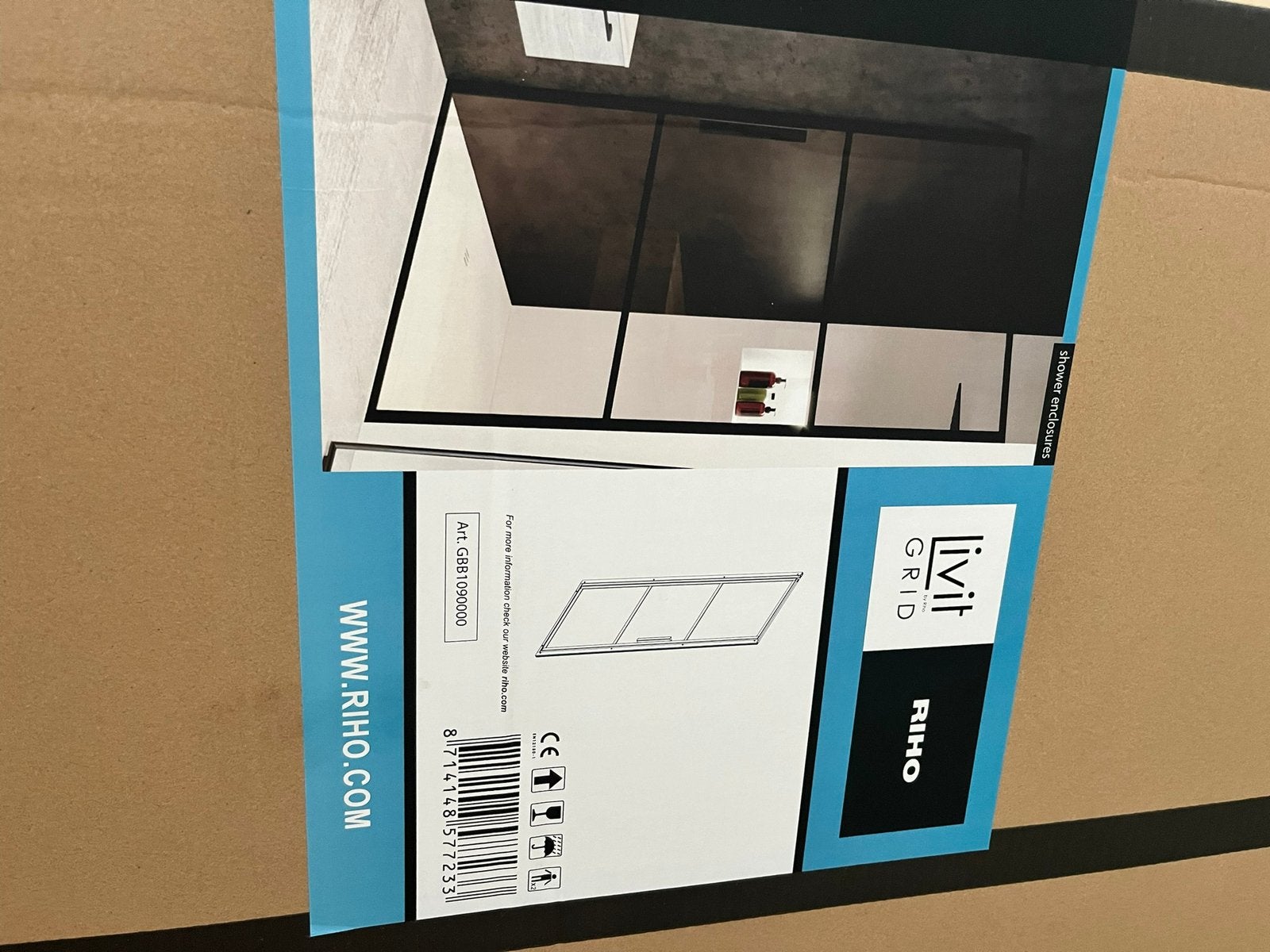 Nieuwe zwarte douche deur merk Riho, Ophalen, Overige typen, 50 tot 100 cm, Zo goed als nieuw