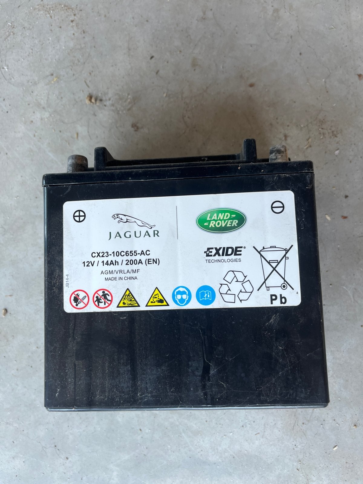 Jaguar Land Rover Exide Accu 12V 14Ah 200A, Ophalen of Verzenden, Gebruikt, Jaguar